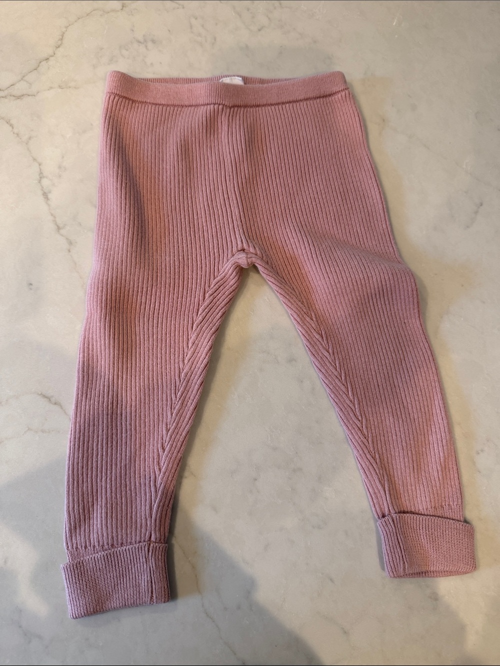 Baby gap Girls' Ribbed Knit Leggings in Dusty Pink